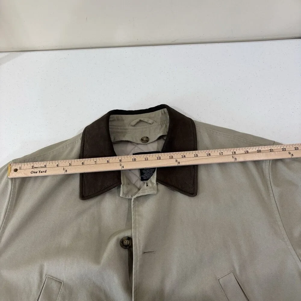VTG Lands End Men Field Barn Canvas Jacket Chore Coat Quilted Removable Liner XL